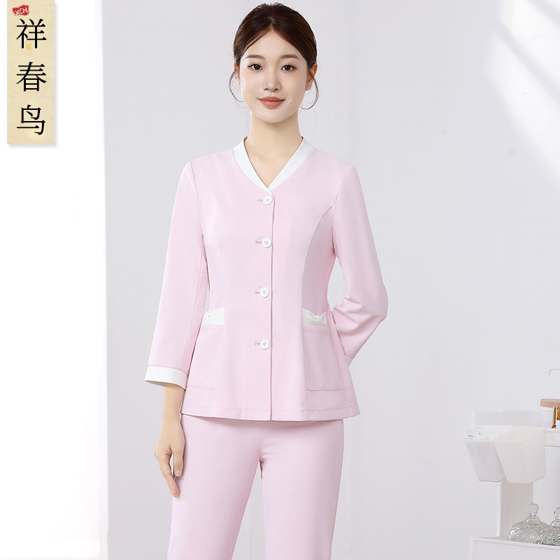 Xiangchun Bird Medical Beauty Nurse Uniform Two-Piece Set for Women, Autumn and Winter, Beauty Salon, Dental Oral Care, Reception Workwear