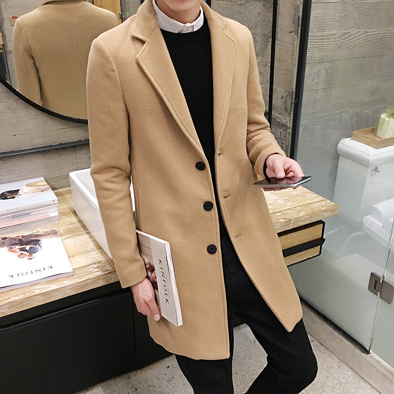 2019 otoño e invierno nuevo abrigo de lana para hombre