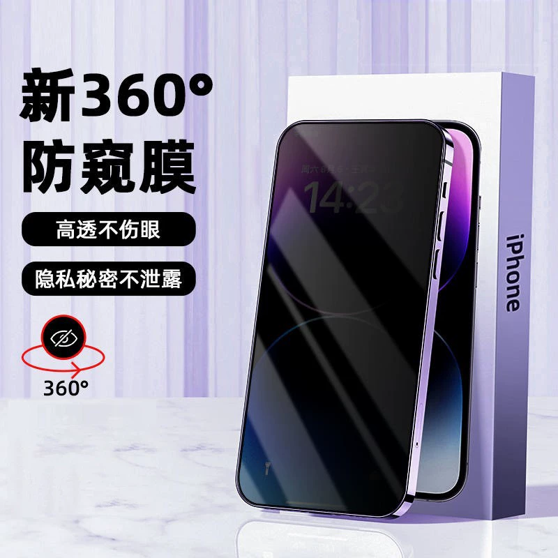 Защитная плёнка для экрана Apple iPhone X–17 серии, 360° анти‑просмотр матовая с фильтром синего света