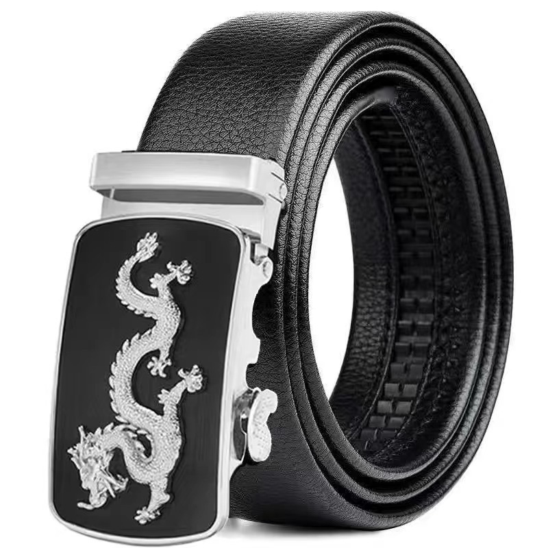 Cinturón de cuero de los hombres de gama alta cinturón pantalones cinturón de los hombres duraderos nuevo estilo pantalones cinturón guapo hebilla automática de moda nuevo