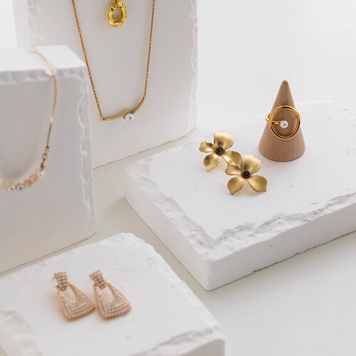 Marble necklace shelf display stand earrings jewelry ring display stand jewelry jewelry display props