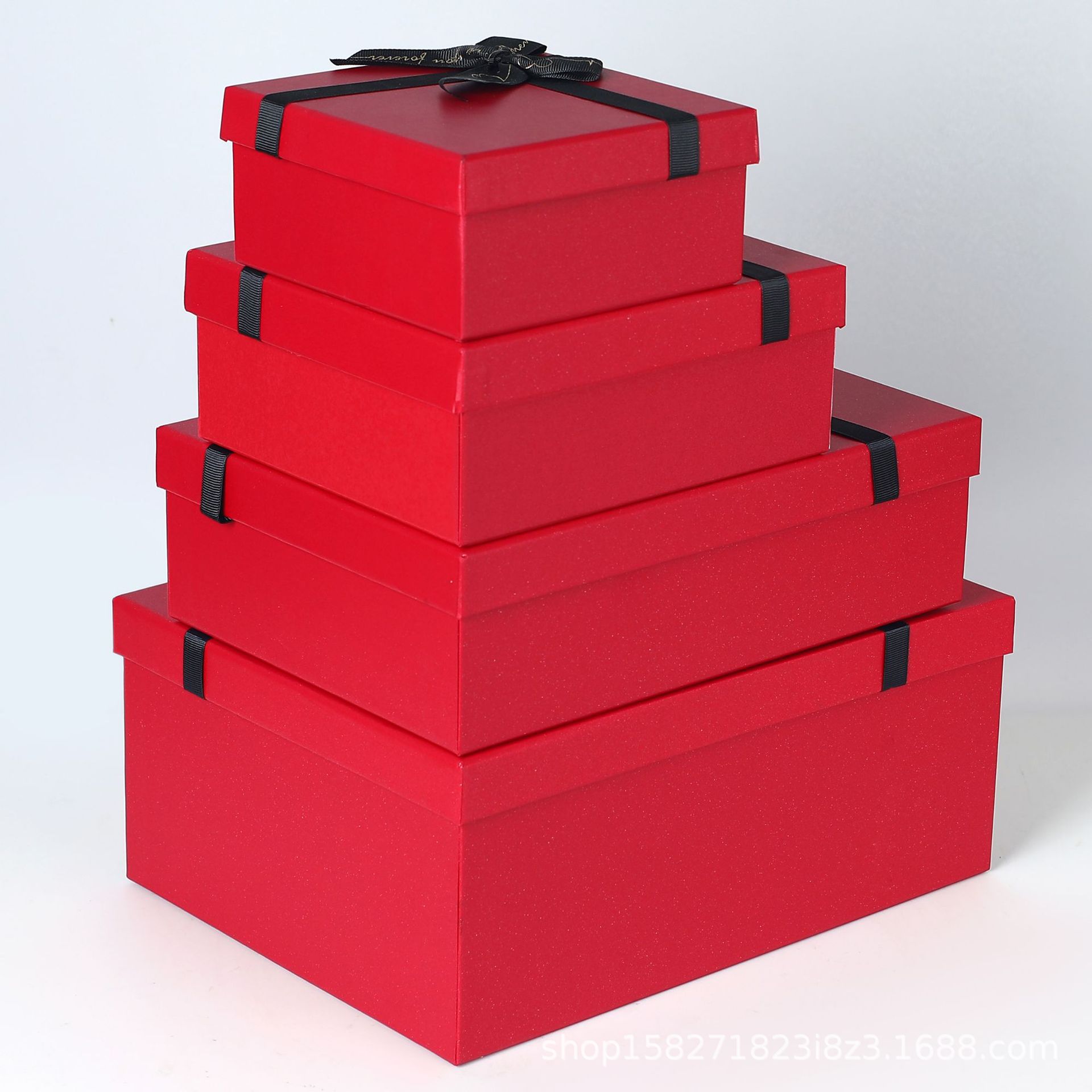 天地盖礼品盒蝴蝶结礼盒手提袋套装礼物盒硬盒印LOGO出口专用定制