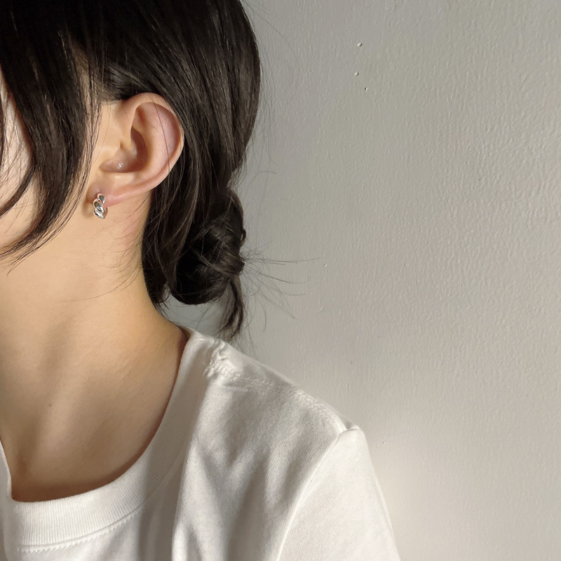 Holiday, Office, Date, Festival, Shopping Occasion 925 Sterling Silver Material 1 Pair 18K Gold Plated Silver Plated 925 Sterling Silver Geometric Spiral Hoop Earrings Earrings Ear Studs