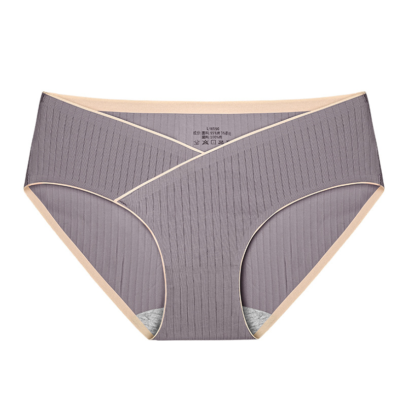 Ropa interior de las mujeres embarazadas de algodón puro embarazo temprano mujeres embarazadas de entrepierna de algodón sin costuras temprano, medio y tardío embarazo vientre soporte ropa interior de cintura baja