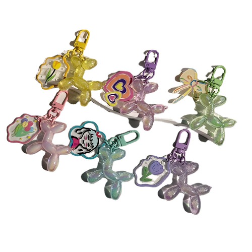 Xiaohongshu's same high-end bubble balloon dog keychain color key chain bag DIY pendant girlfriend gift