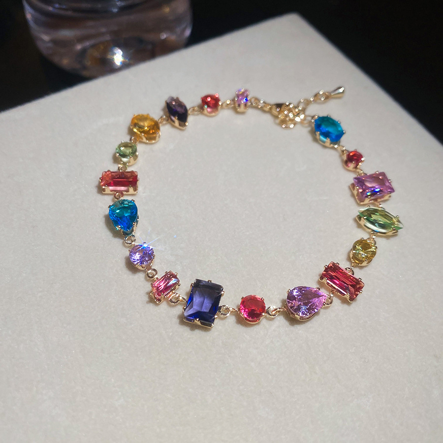Pulsera de flores cuadrada geométrica de piedra de silicio lujosa pulsera de alta calidad temperamento exquisito personalidad joyas al por mayor