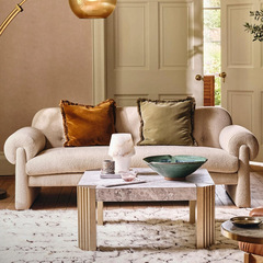 北歐輕奢羊羔絨沙發法式復古奶油風客廳沙發意式現代簡約民宿沙發