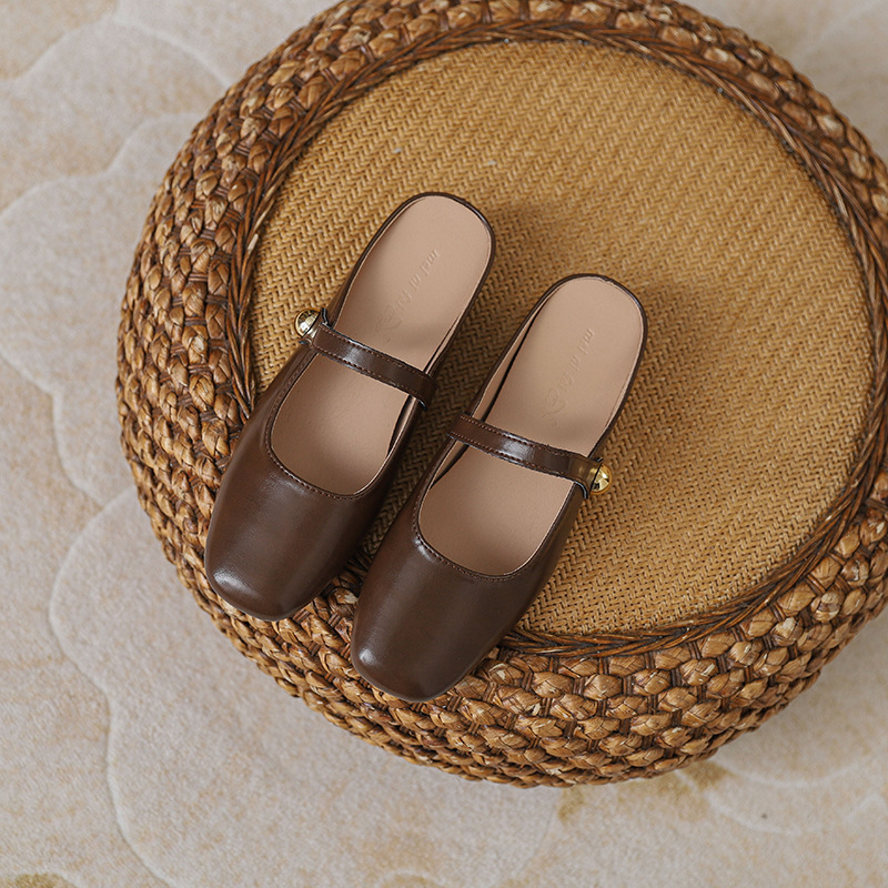 Aumentar la altura interior de la cabeza de la mitad de zapatillas de verano para mujeres nuevas zapatillas de estilo coreano de estilo francés de noche plata zapatillas frías