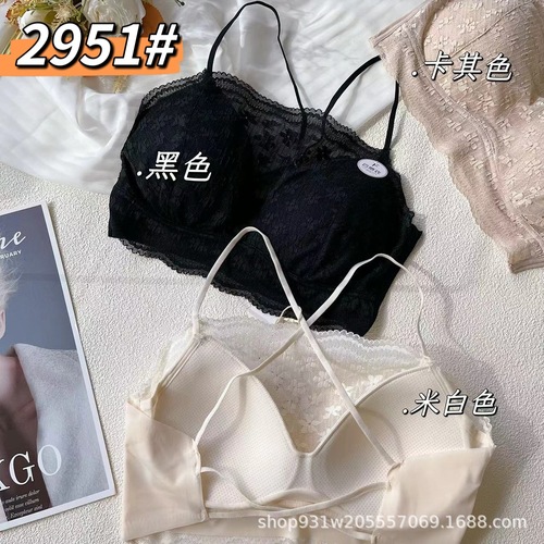 2951 fixed thin cup lace tube top cross beautiful back wrap chest anti-exposure sexy lingerie cloud-sensing clothing