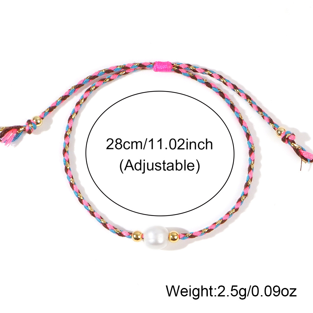 Geometric Casual Bohemian Imitation Pearl Rope Copper Bracelets Wholesale display picture 13