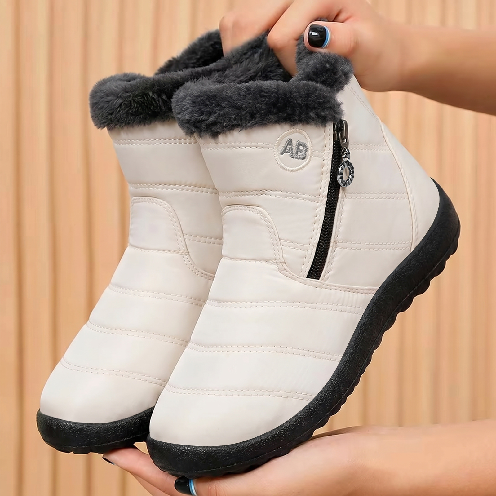 Zapatos de algodón para mujer invierno nuevo estilo de comercio exterior botas de algodón de tubo largo de poliuretano cálidos zapatos de alta calidad para ancianos pareja botas de nieve de gran tamaño