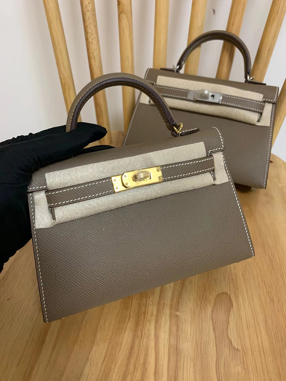 Bolso Kelly mini de cuero genuino, nuevo 2025, para mujer, versátil, al por mayor