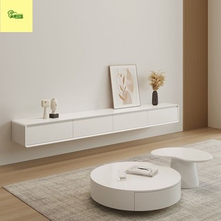 New Modern Simple Small Apartment Living Room Solid Wood Suspended Tv Cabinet Wall Hanging Home Suspended Tv Cabinet