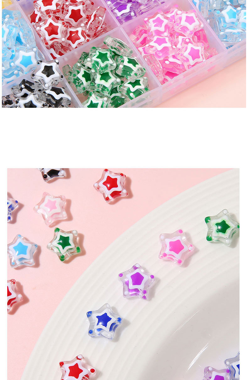 2 Pieces 13mm Hole 1~1.9mm Glass Star Beads display picture 1