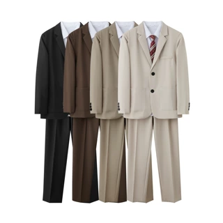 休闲西服男士春秋季高级感商务休闲西装通勤婚礼修身百搭套装