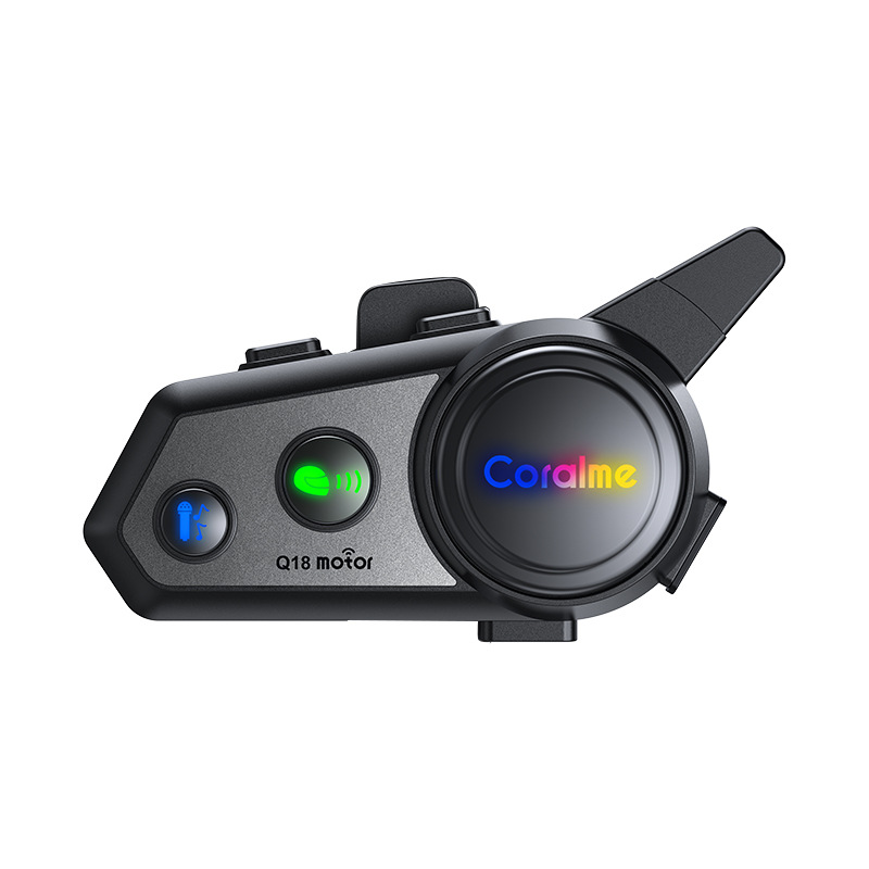 Coralme Q18 intercomunicador casco Bluetooth auriculares Mezcla música compartir reducción de ruido 800 m intercomunicador casco auriculares