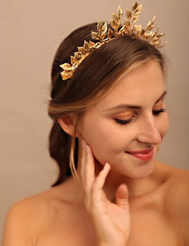 Factory direct sales bridal headwear hand-woven headband alloy copper wire forest leaf crown hair accessories wedding accessories for women