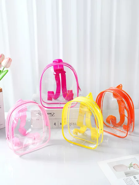 Transparent Backpack Pvc Kidsren's Large Capacity Custom Logo Suction Jelly Export New Backpack Waterproof School Bag