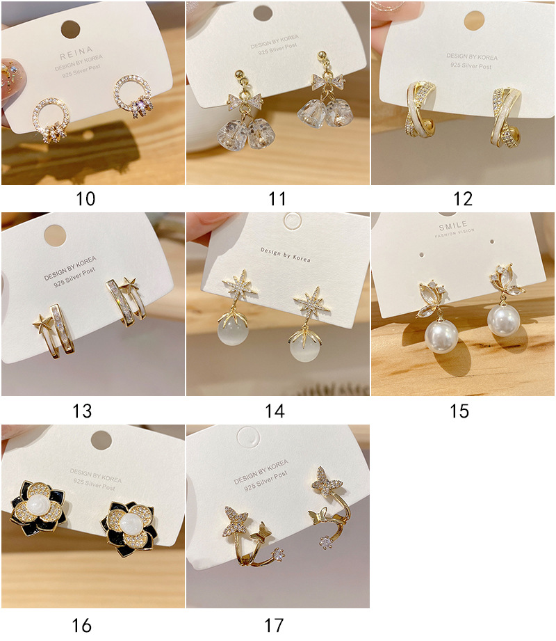 Fashion Heart Shape Bow Knot Copper Inlay Artificial Pearls Zircon Earrings 1 Pair