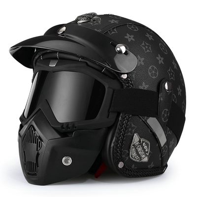 locomotive warm half helmet autumn – Motosiklet dəbilqələri - m-black-printing-style-mirror-set-leave-a-message-to-change-to-a-transparent-mirror-free-brim-face-towel