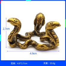 合金小龙蛇摆件水晶球托底座家居小龙蛇装饰品铁艺工艺品矿石支架