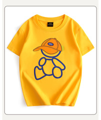 童裝兒童T恤男童女童圓領短袖夏季中大童t恤白色新款體恤衫半袖潮