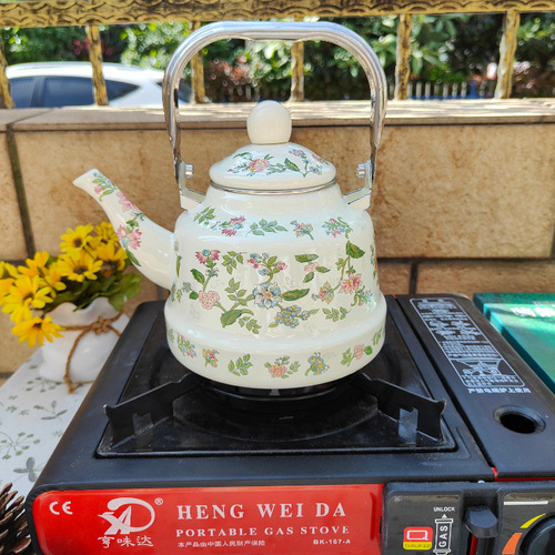Enamel kettle electric ceramic stove for tea making household enamel brewing coffee ancient clock kettle tea making hotel tea tube restaurant universal