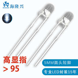 深圳工厂f5灯珠自然白灯无边摄影led灯珠水清透明led 5mm二极管