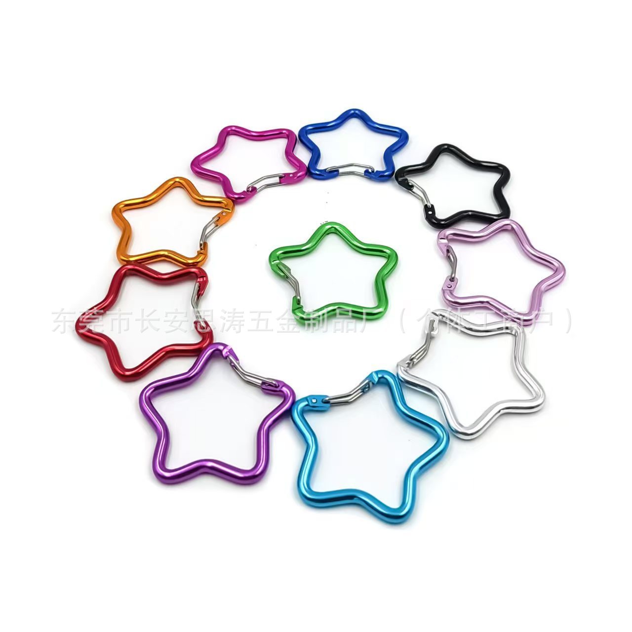 Amazon Colorful Aluminum Alloy Steel Wire Five-Pointed Star Carabiner Star Safety Hook Keychain Backpack Hanging