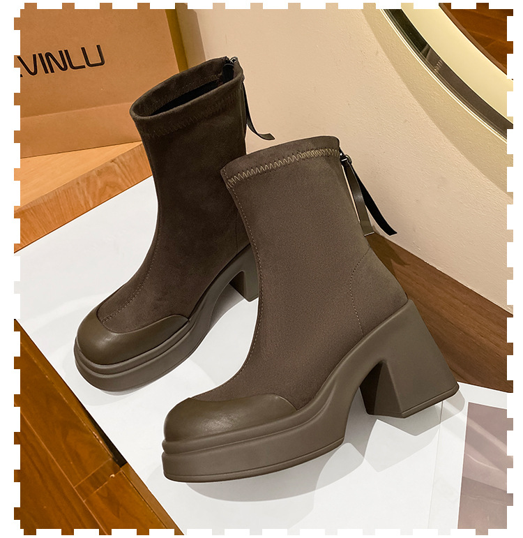 Long Boots For Women High Heel Thick Sole Winter Slimming Boot_voghion.com