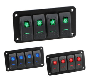 4 Help car switch control panel is suitable for marine car caravan LED light rocker car switch