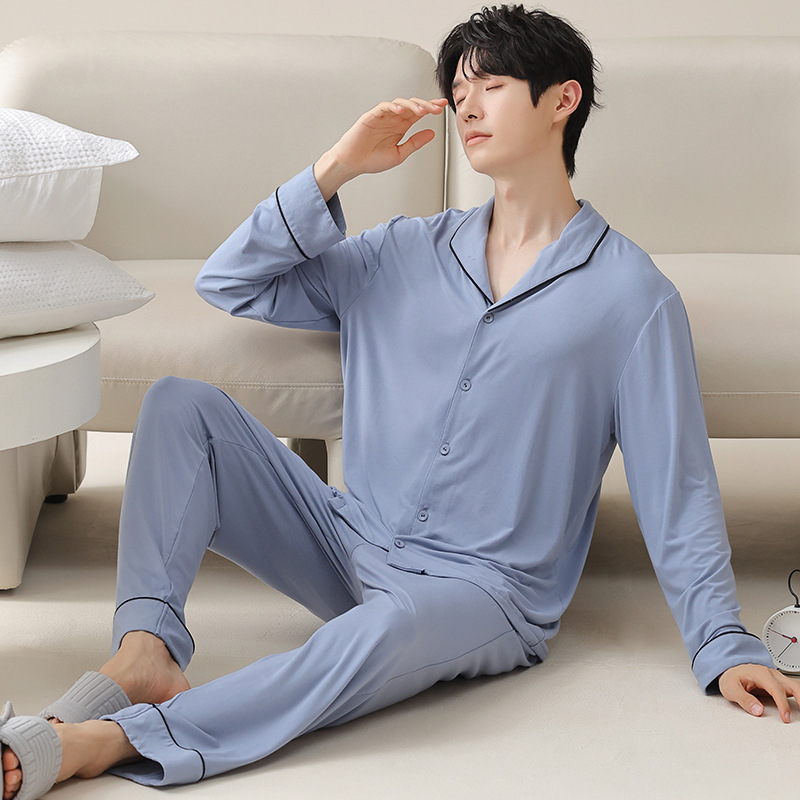 Pijamas para hombres 2024 nuevo hielo de invierno y otoño hombre de gran tamaño de alta sensación moda ropa de casa primavera y otoño mangas largas