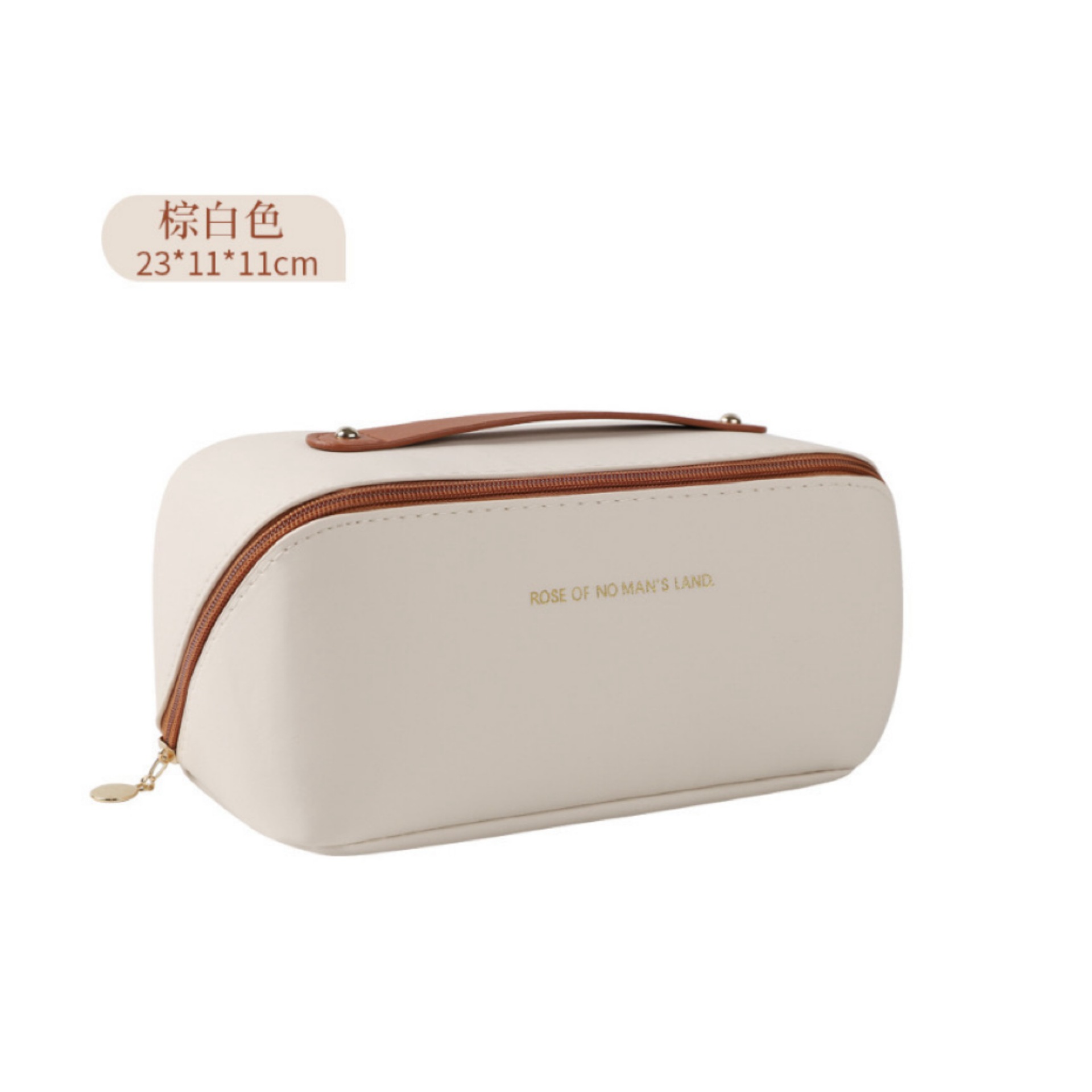 Fábrica en stock de gran capacidad de almacenamiento de almohada bolsa de cuero de LA PU impermeable bolsa de cosméticos portátil de viaje bolsa de lavado portátil