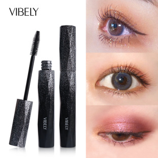 Vibely Sparkling Starry Sky Slim Mascara Waterproof Long-Lasting Curl Thick Non-Smudged Black Mascara