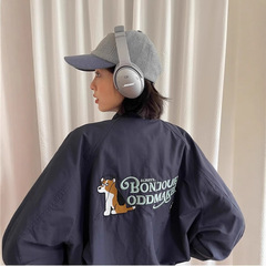 オリジナルのショートタイプのチベットブルー野球服の女性秋のデザイン感日本系レトロな長袖コート