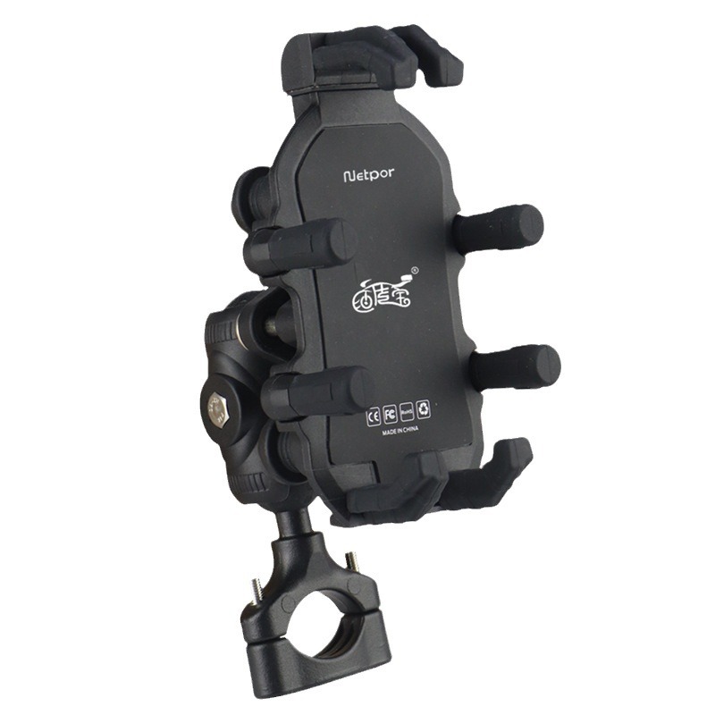 soporte de amortiguación de navegación para teléfono móvil de motocicleta para vehículo eléctrico batería de bicicleta soporte de teléfono móvil antivibración marco de fijación de locomotora