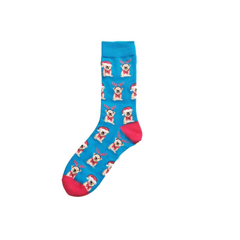 70g Weight Socks Classification Socks Lingerie Type Cotton Fabric Type A Pair Quantity Holiday, Festival Occasion Non-Slip Function Christmas Festival Santa Claus, Dog Pattern All Seasons Season Men's Gender Cartoon Style Style Christmas Cartoon Style Men's Santa Claus Dog Cotton Crew Socks A Pair 10