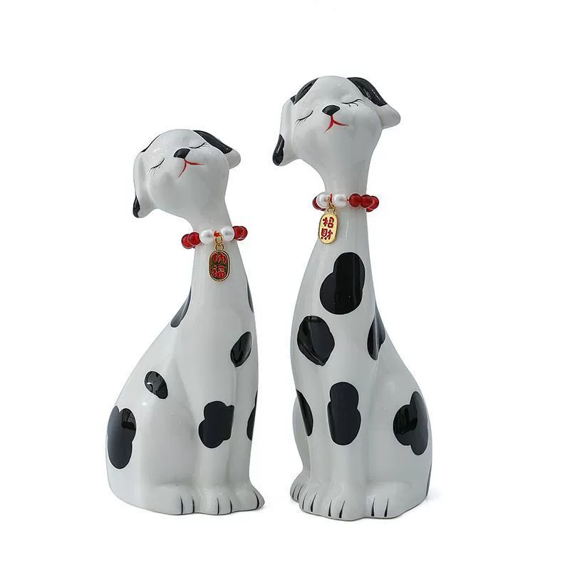 9594 people collect] Nordic couple cat ceramic ornaments modern simple home decoration dog living room porch lying