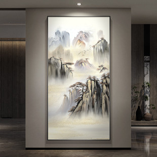 Landscape Porch Decorative Painting Dafen Oil Painting Village Living Room Corridor Corridor Hanging Painting Pure Hand-painted Landscape Painting Tea Room Hanging Painting