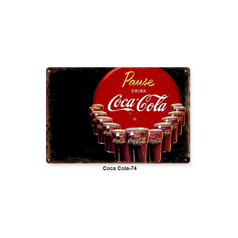 Настенная полка с изображением Coca‑Cola, винтажная поцарапанная металлическая плакат, 20×30 см