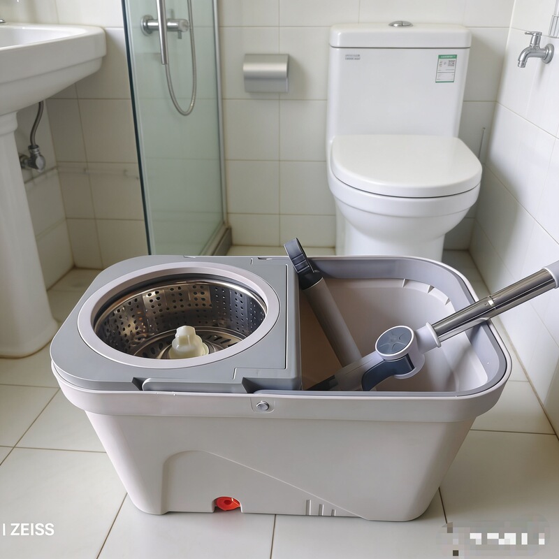 Thickened Lazy Hand-Washable Mop, Rotating and Drying Mop Bucket with Wheels, Special Floor Wiping Set, Portable Mop