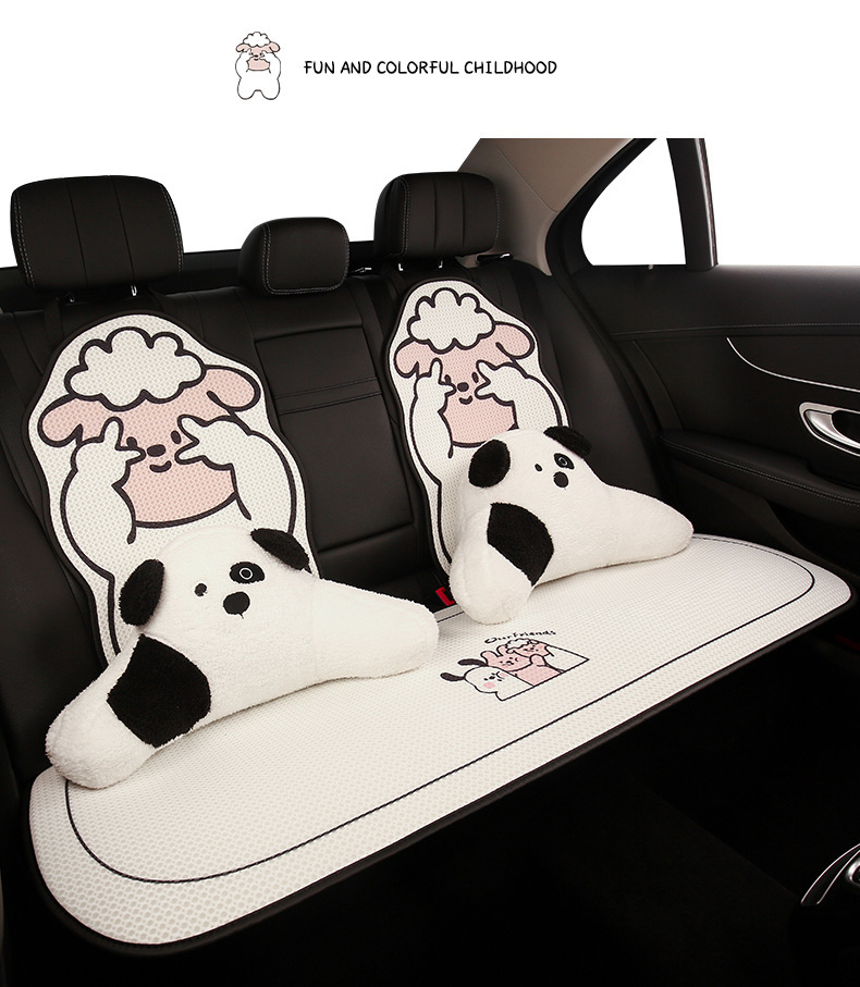 Car Cushion Advanced Sense New Summer Cool Cushion Women Ice Silk Seat Cushion Four Seasons Universal Cute Seat Cover Seat Cover
