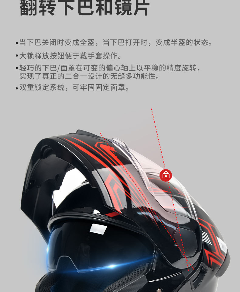 Ad Electric Motorcycle Helmet Men's and Women's Motorcycle Safety Helmet All-Season Full-Face Helmet 3C/Dot Certified Open-Face Helmet