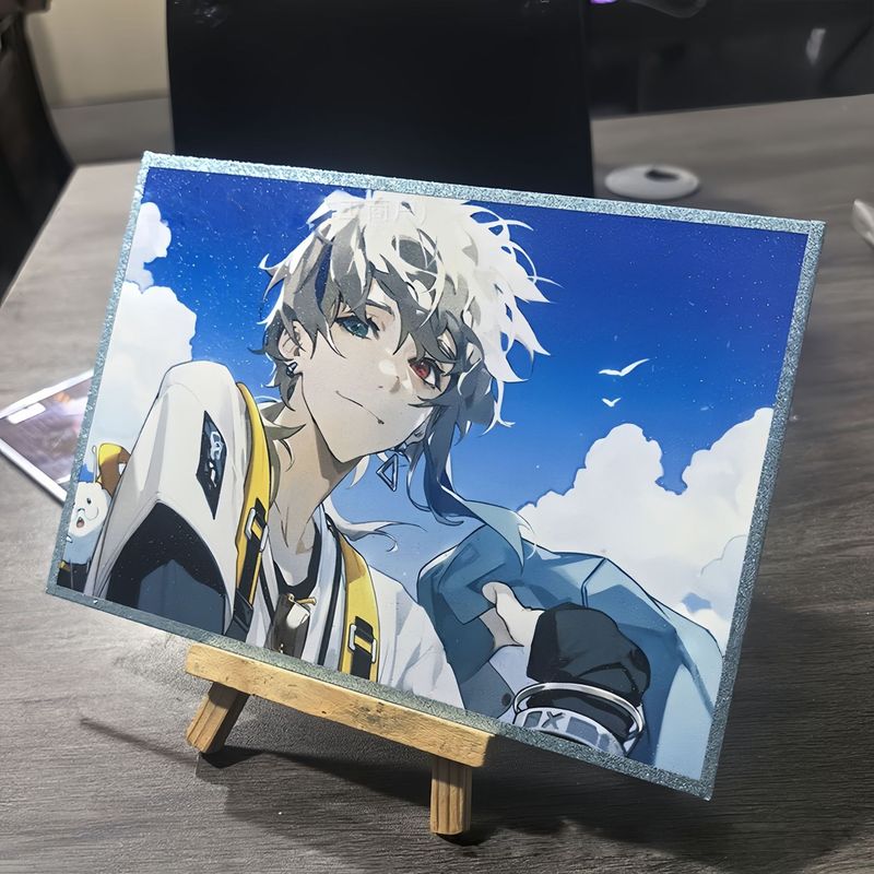 流砂エッジラミネート色紙アクリル色紙ダブルフラッシュレーザーポストカード装飾品二次元カードギフト|undefined