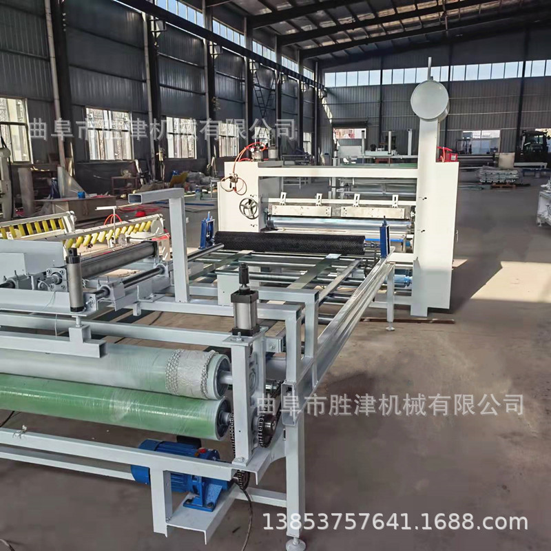 彩钢夹心板复合平贴机 自动吸盘上板玻镁彩钢板 PUR热熔胶贴面机