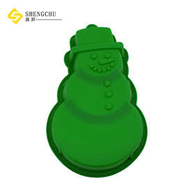 厨房家用DIY圣诞系列蛋糕模具耐高温硅胶烘焙蛋糕模雪人形状烤盘