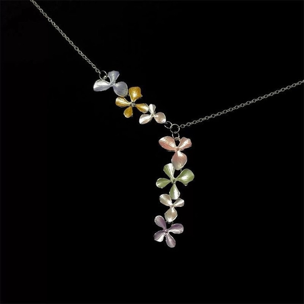 Vintage vintage 【Corlor-four-leave】Necklace retro colorful ethnic…