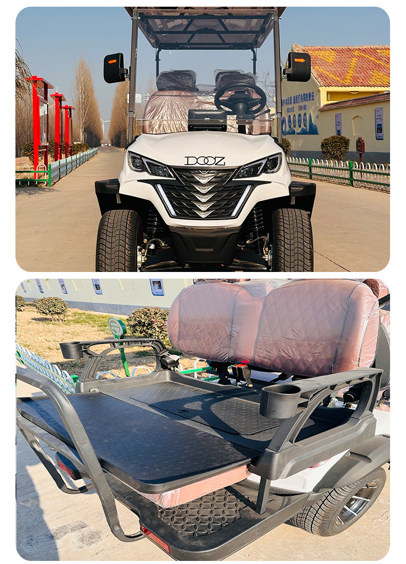 4-6-8 Seat Foreign Trade Export Manufacturer's New Four-Wheel Electric Golf Cart for Tourist Areas and Sightseeing