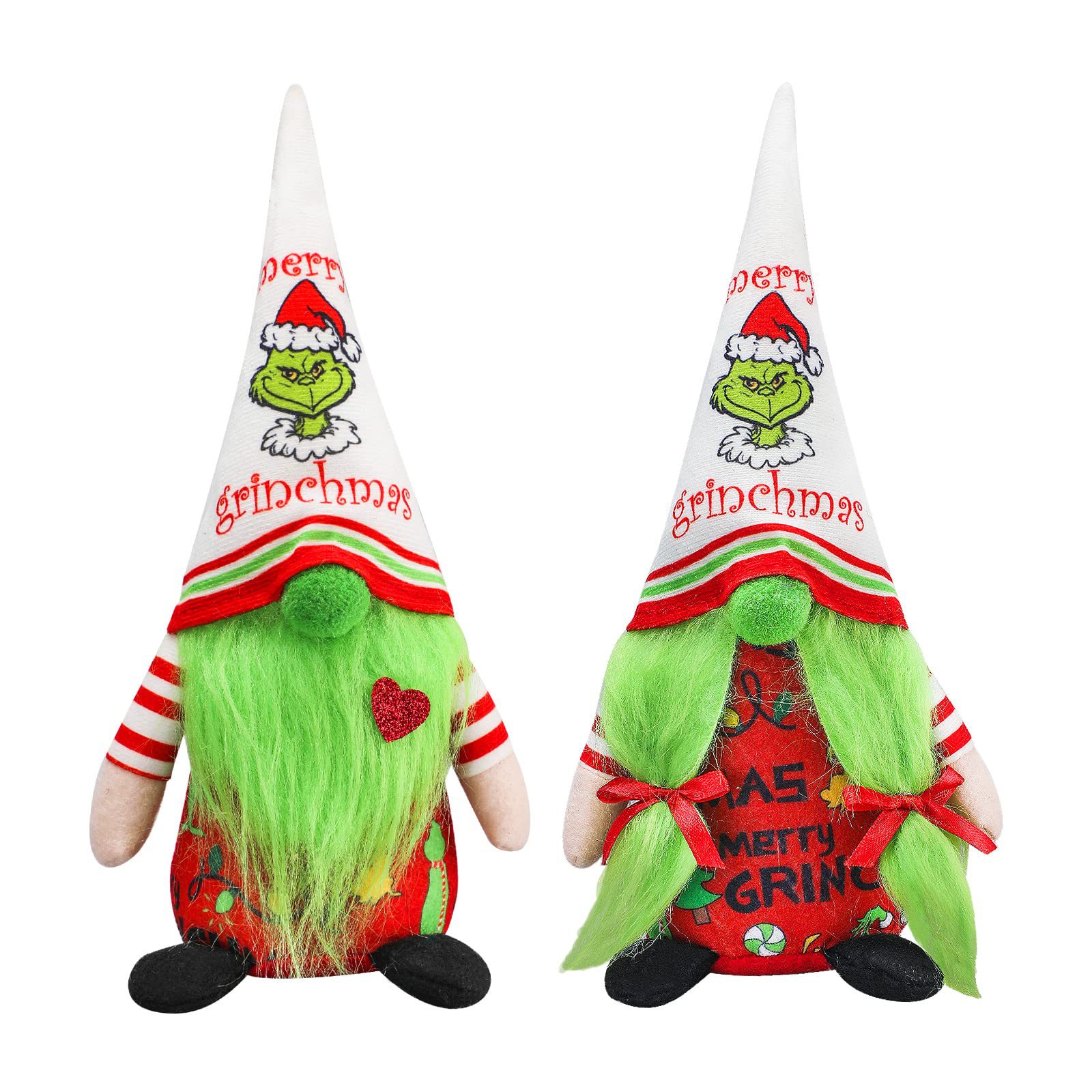 Nuevas decoraciones navideñas transfronterizas Grinch piel verde monstruo enano muñeca nórdica Rudolf Navidad muñeca sin rostro
