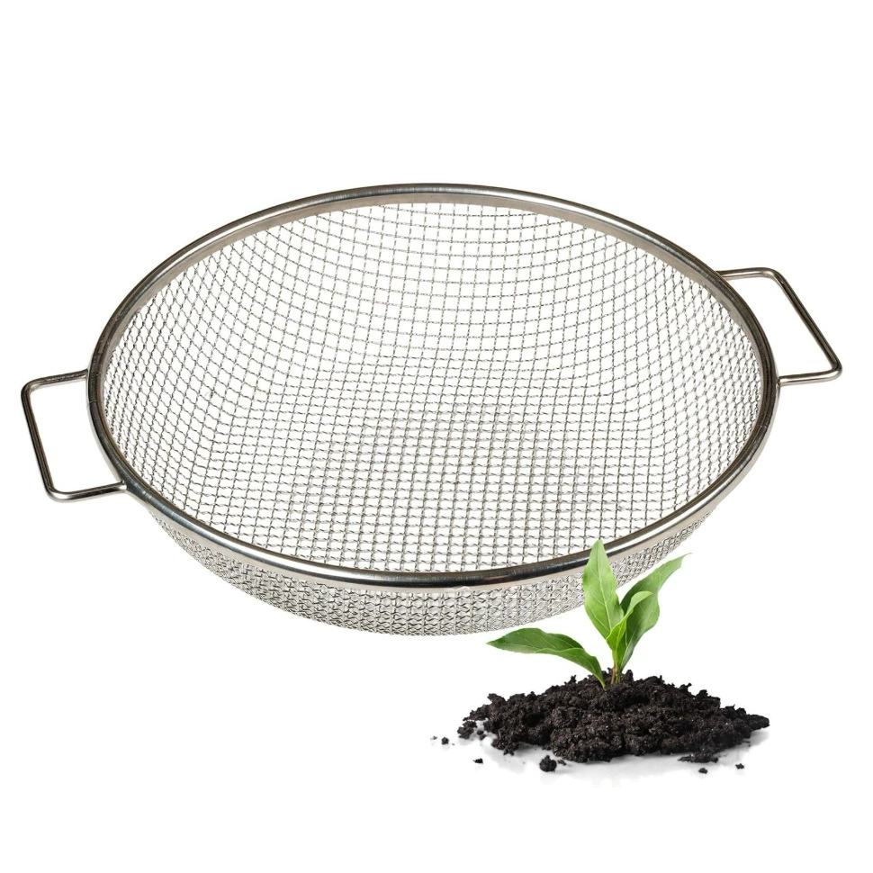 Сито с ручкой Грубое трансграничное круговое оцинкованное фильтрующее сепарационное сито садовый почвенный сито песчано-грунтовый сито колючая проволока
